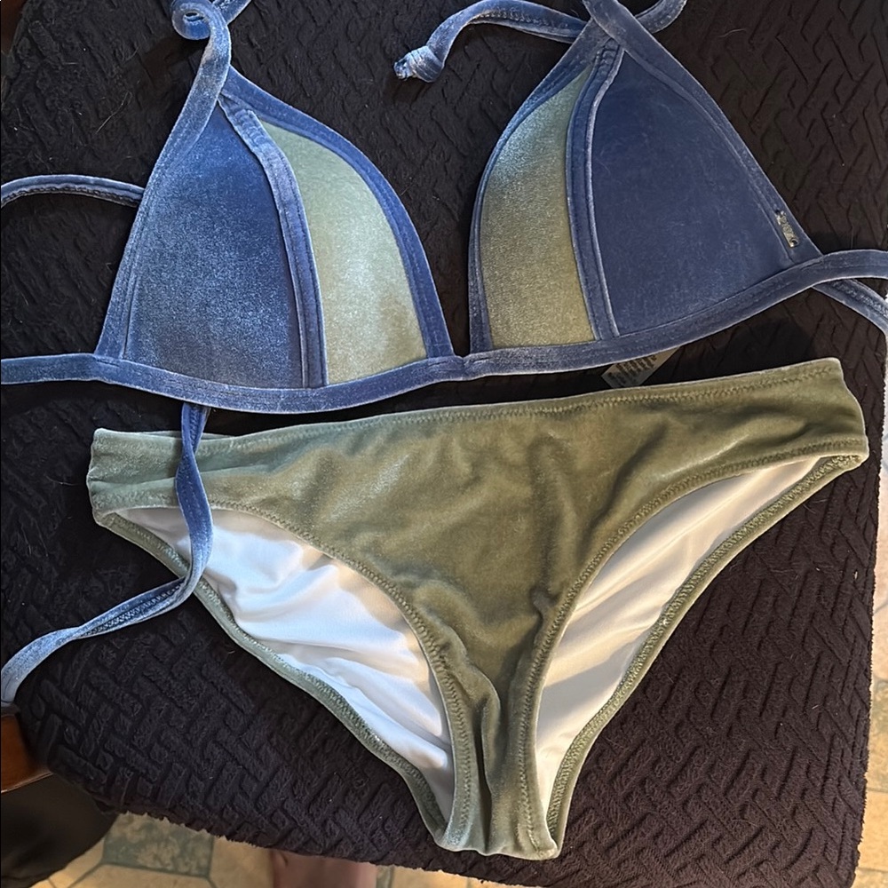 PINK Victoria's Secret Blue and Green Bikini